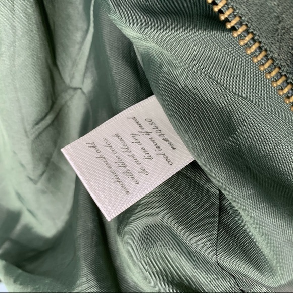 Blue Rain Green Lace Zip-up Bomber Jacket - Picture 6 of 6